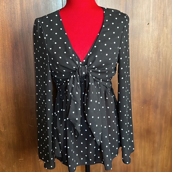 Polka Dot Babydoll Blouse ASOS 8 - Picture 3 of 11